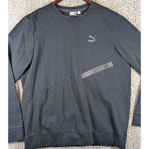 PUMA EVO Future Suede‎ Crew Neck Pullover Sweatshirt Men's XXL Black Dry Cell
